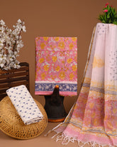 Premium Sanganeri Printed Cotton Suit With Kota Doria Dupatta